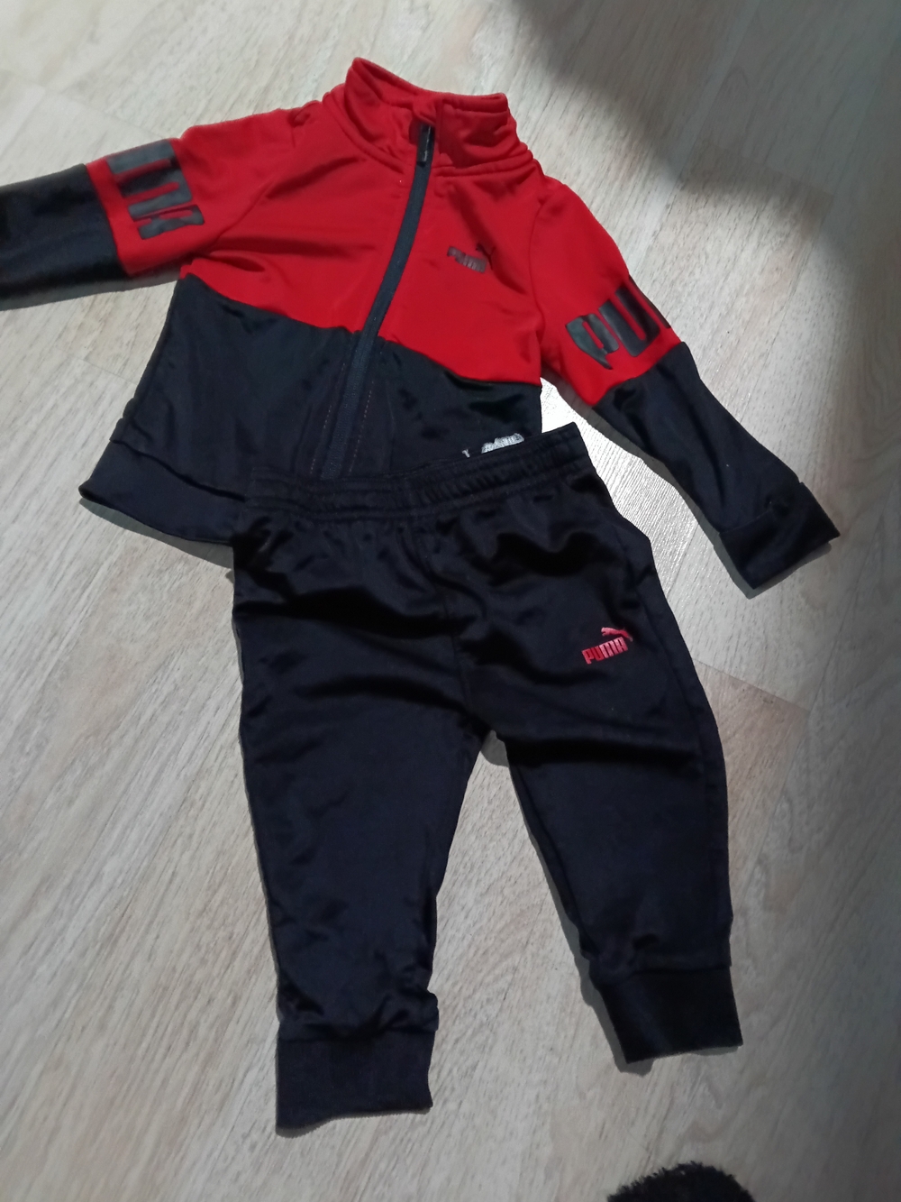 Puma Red and Black Kids Athletic Tracksuit